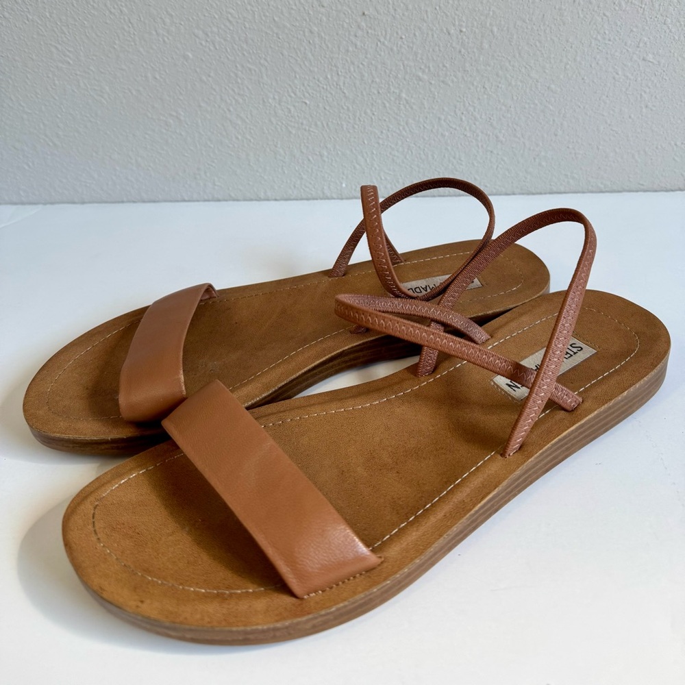 STEVE MADDEN Brown Leather Sandals - Size 10